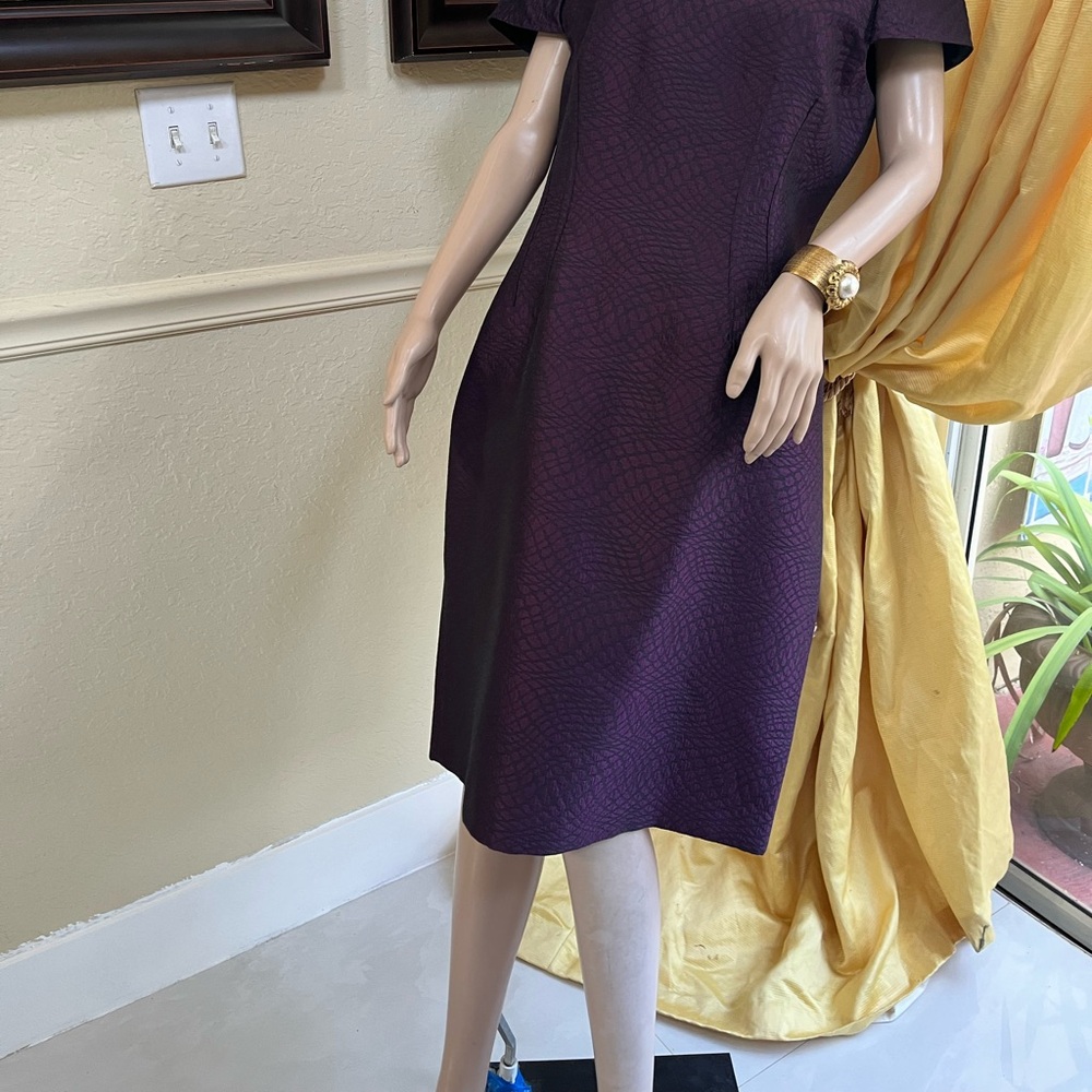 Tahari Deep Purple Midi Dress